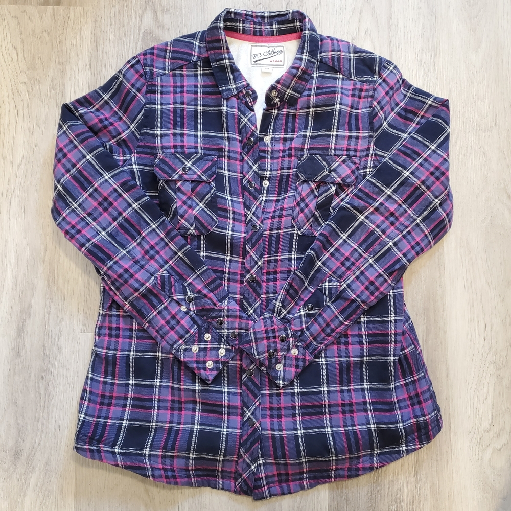 🍀2/$30🍀 Thick Purple Flannel shirt - BC Clothing - S